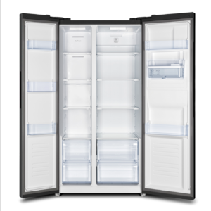 Defy DFF456, black glass fridge, 496L fridge freezer, side by side fridge South Africa