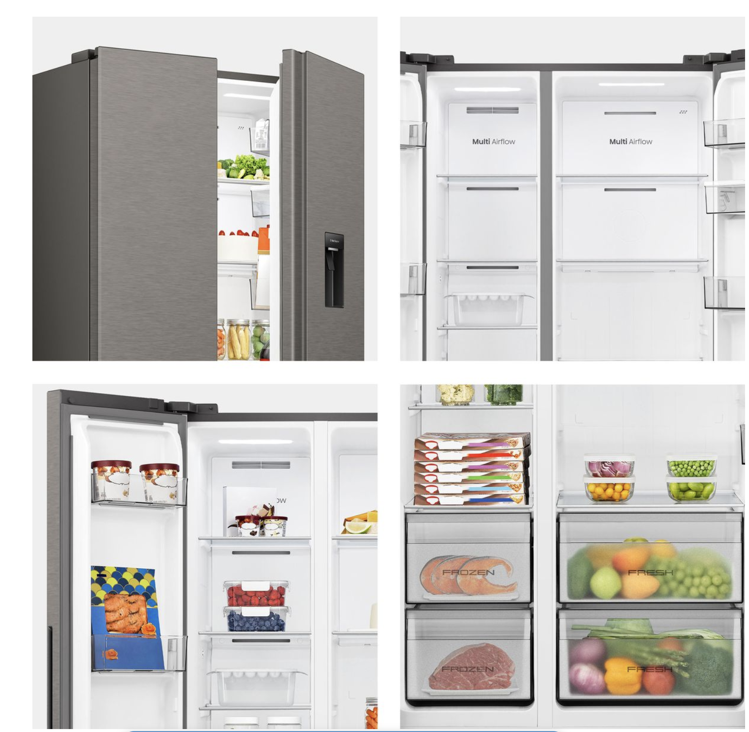 Buy Hisense 541L Side-by-Side Fridge with Water Dispenser - No Frost for sale online
