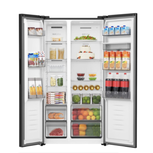 Hisense 541L Glass Black Side-by-Side Fridge