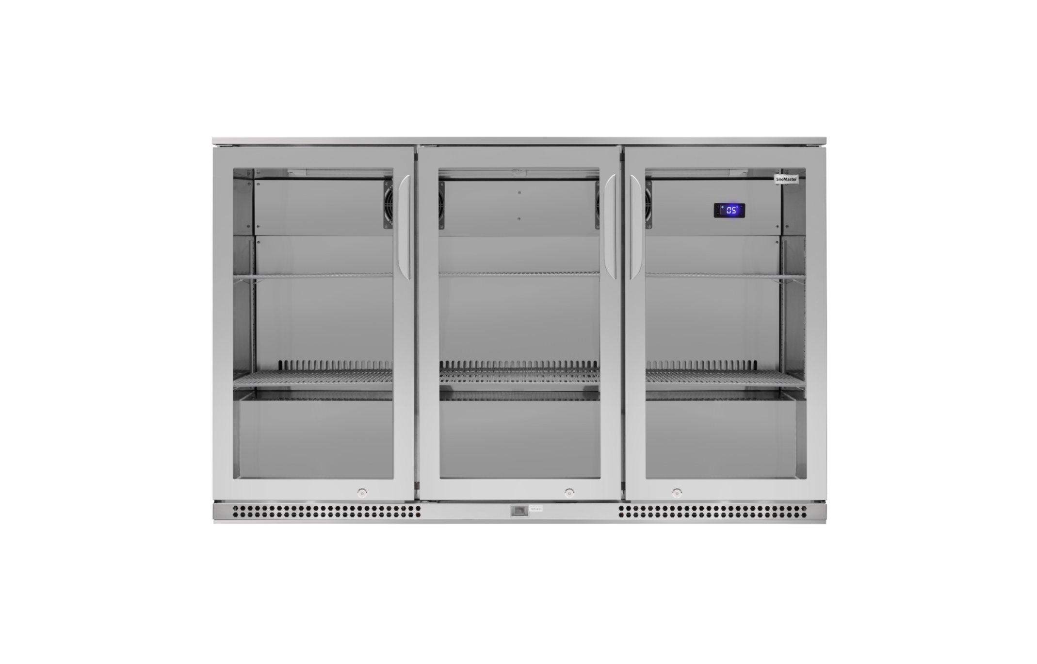 SnoMaster 300L Stainless Steel Beverage Cooler – 3 Door Under-Counter for sale