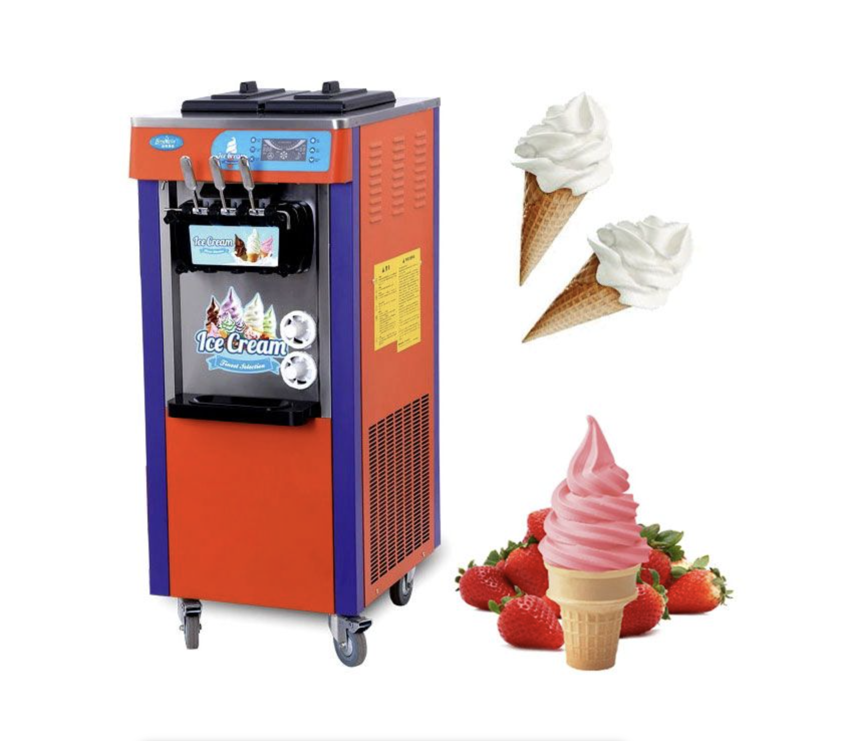 Soft Serve LED Screen Ice Cream Maker Machine for sale