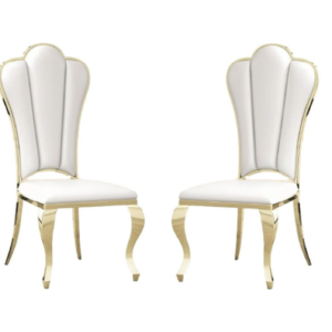 Set of 2 Flower Shaped High Back Dining Chairs