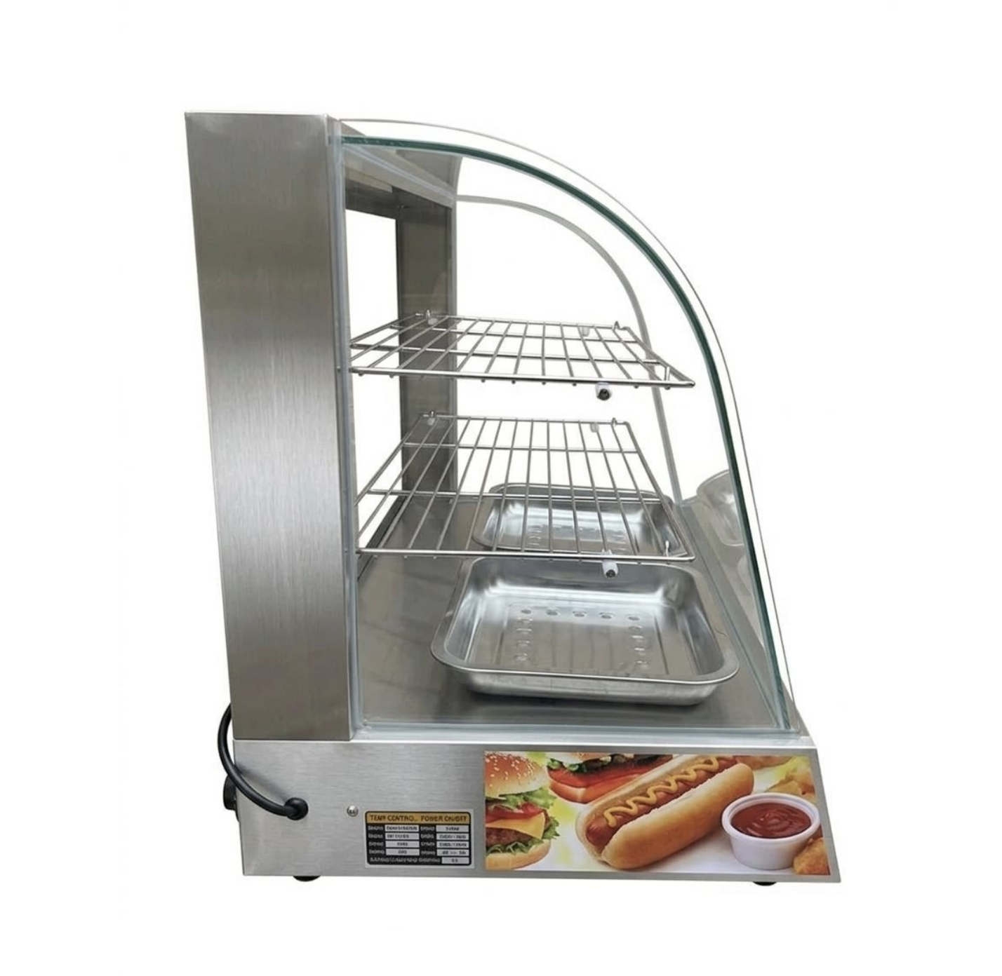 Curved Glass Pie Warmer Display for sale