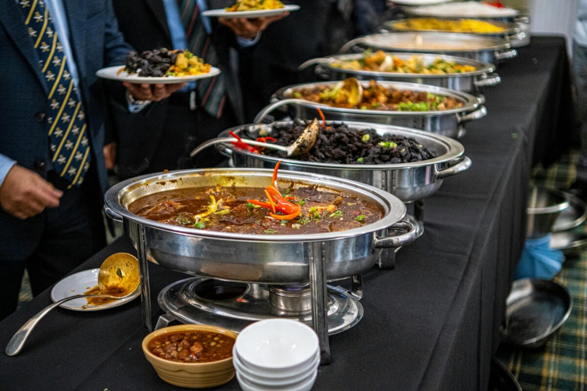 Elegant buffet - chafing dishes served